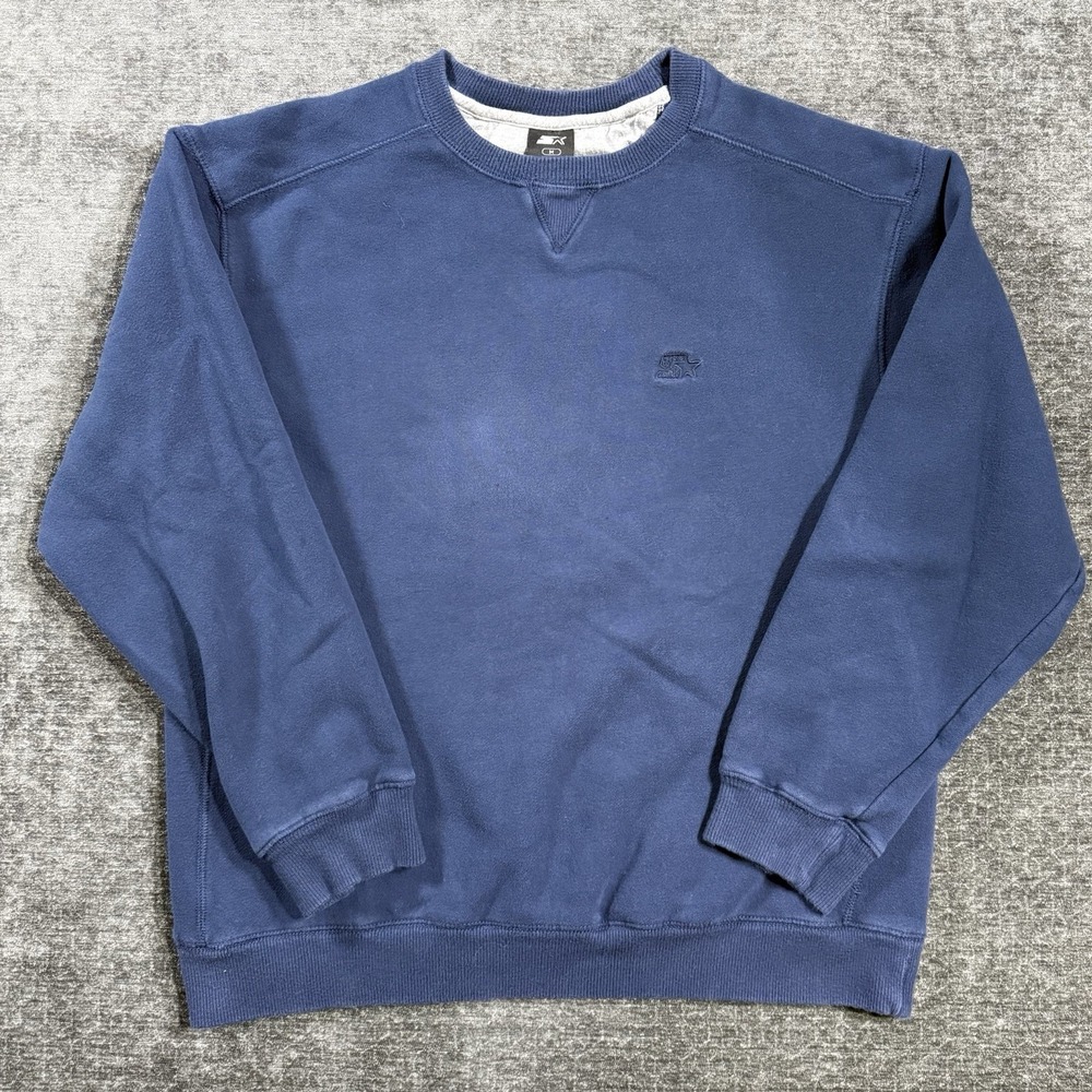 Vintage Starter Men's Sweatshirt Size Medium Blue Pullover‎ Fleece Embroidered
